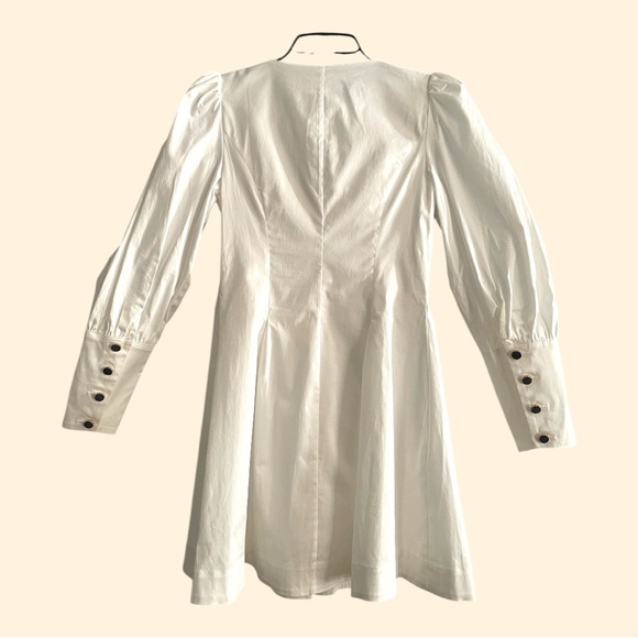 NWT Reformation Lovisa Long Sleeve Stretch Organic Cotton Minidress White Size 2 - Picture 3 of 9